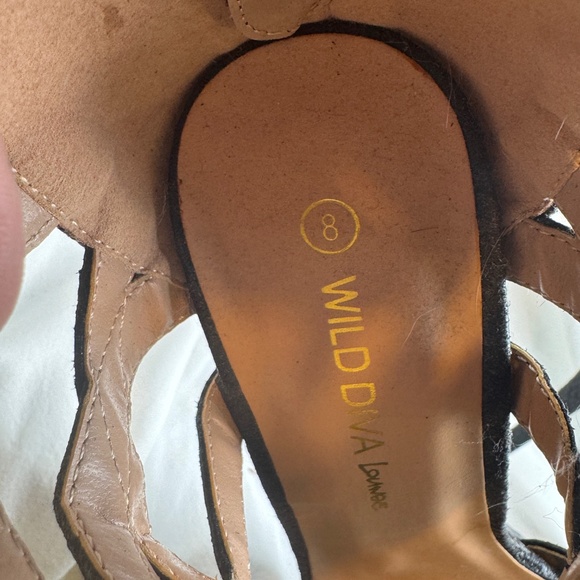 Wild Diva Stiletto Shoes Womens Size 8 Black Strappy Goth Vamp Clubwear - Picture 3 of 7